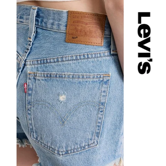 Levi's Women's 501 Original Shorts - Fault Line - Size 28 - Picture 5 of 6